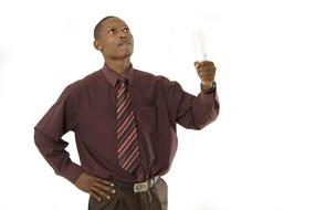 idea in the hands of an african american man