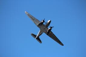 airplane maneuvers at an air show on a sunny day