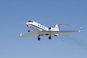 Jet Private Gulfstream G in the blue sky