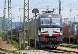 freight train at a marshalling yard