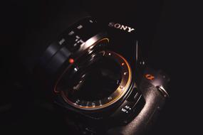 Camera sony black background