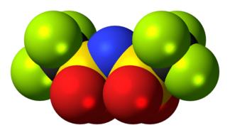 bistriflimide anion molecule as a 3d model