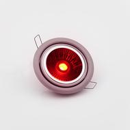 Round, red and yellow lamp, at white background