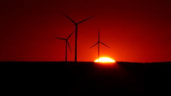 Wind Energy and red hot sun