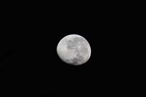 Beautiful, white and gray Moon in the dark space