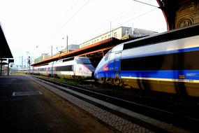 Colorful trains on the beautiful French railway in Tgv 1 and 2 trailer