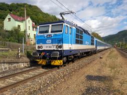 electric train on rails in the Czech Republic