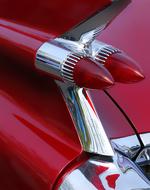 Beautiful, red and metallic, retro car