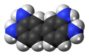 Colorful, shiny model of Diaminobenzidine, at white background, clipart