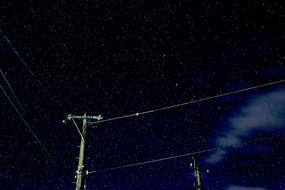 Electricity Utility Post at night sky