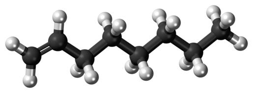 octene alkene ball stick as a 3d model