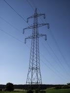 Power Line Mast in a landscape on a sunny day