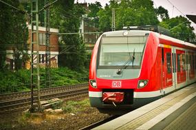 red Train on railway, germany