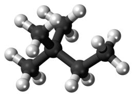 Shiny, black and grey model of Dimethylbutane, clipart