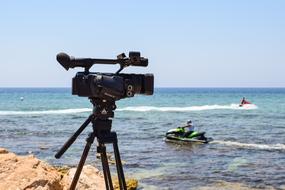 Camera Professional Equipment and sea