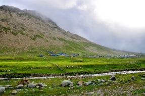 village in foggy valley, Kaçkar Mountains