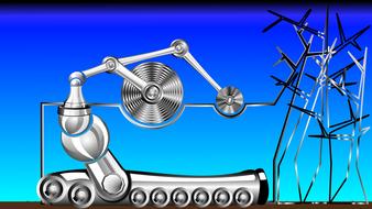 clipart of machine robot tree artificial