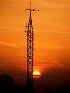power pole tower Sunset Sky