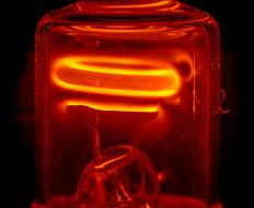 closeup view of Glow Lamp Light Bulb