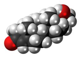 dihydroprogesterone molecule steroid as a 3d model