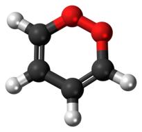 3d model of dioxin heterocycle ball stick