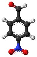 Colorful model of Nitrobenzaldehyde, at white background, clipart