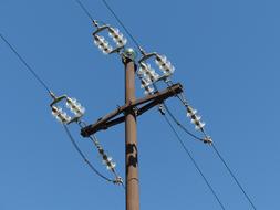 Insulators Overhead Line against the sky
