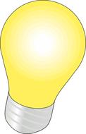 Close-up of the glowing, yellow light bulb, clipart