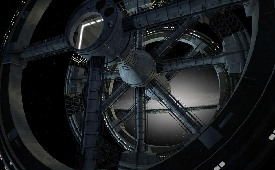 drawn space station mockup