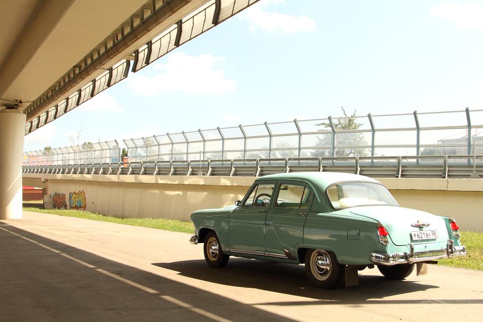 polished green retro car