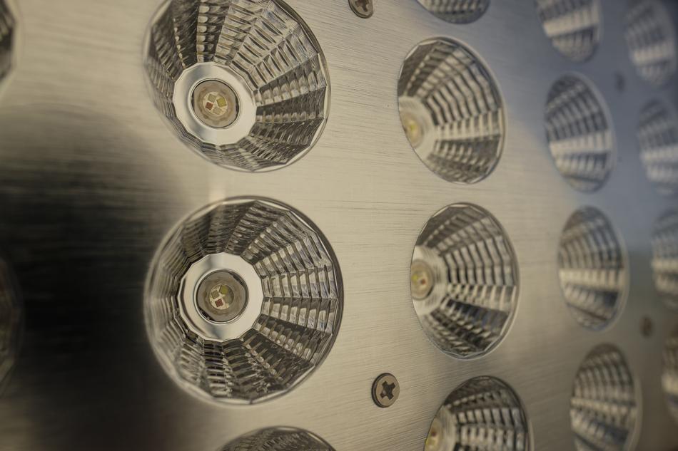 Led Spotlights in metal surface