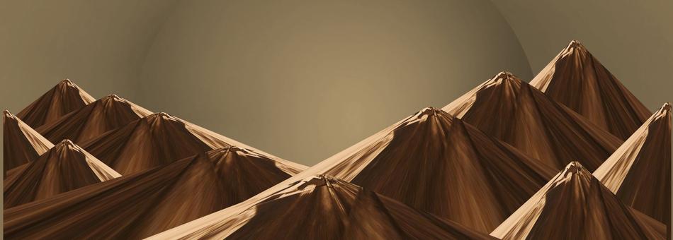 painted mountains on the surface of the planet