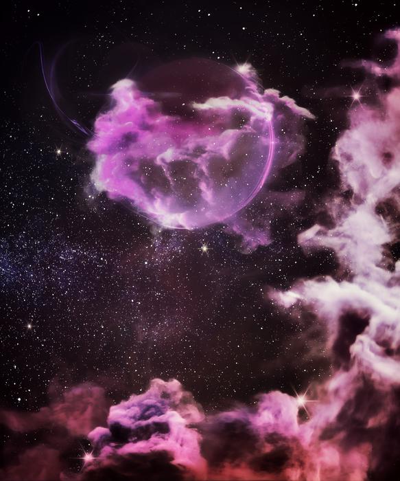 space walk through the purple galaxy
