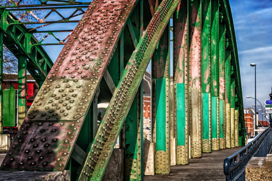 Colorful iron bridge