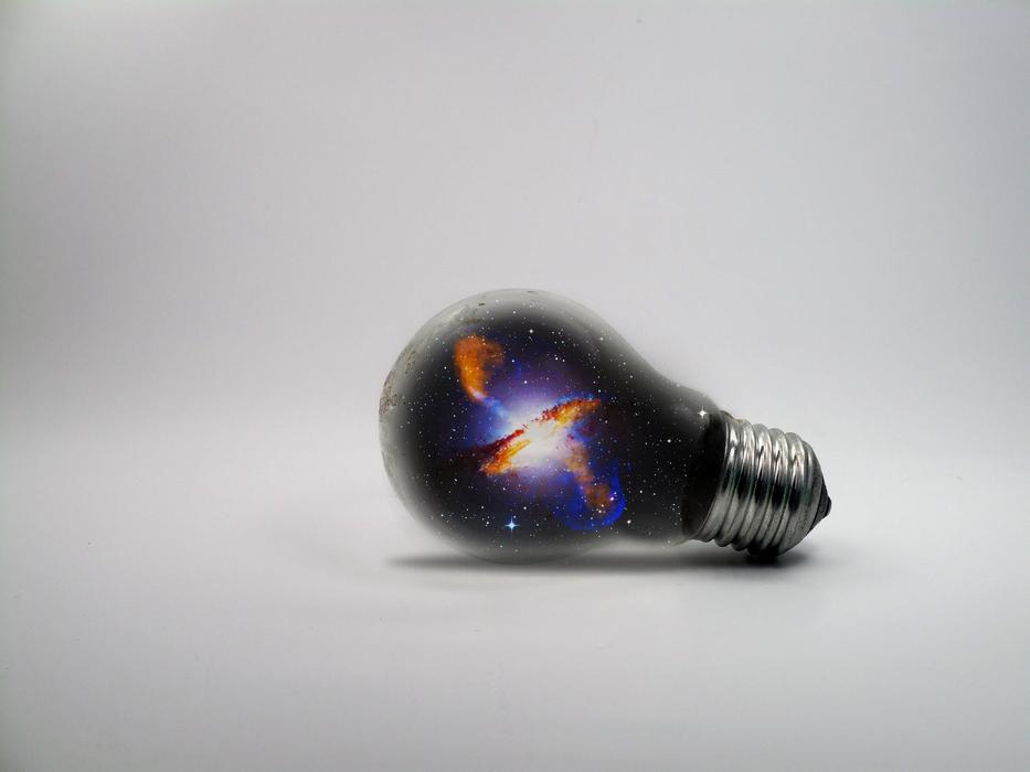 Galaxy Space in light Bulb