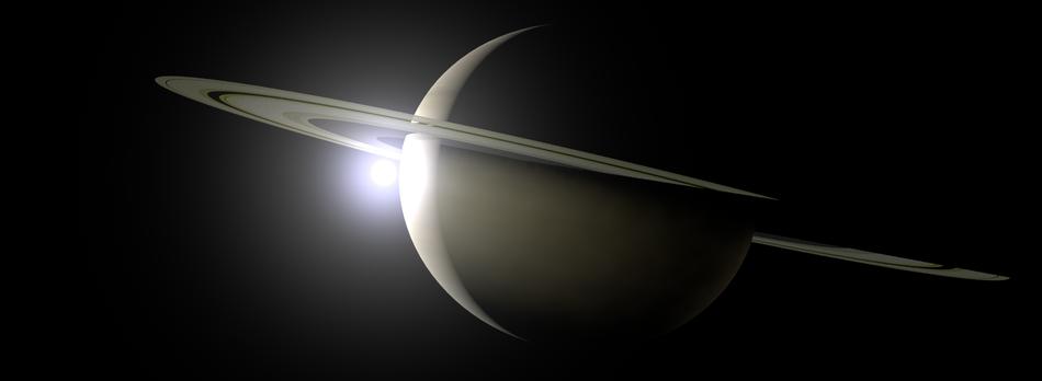 black and white photo of Saturn