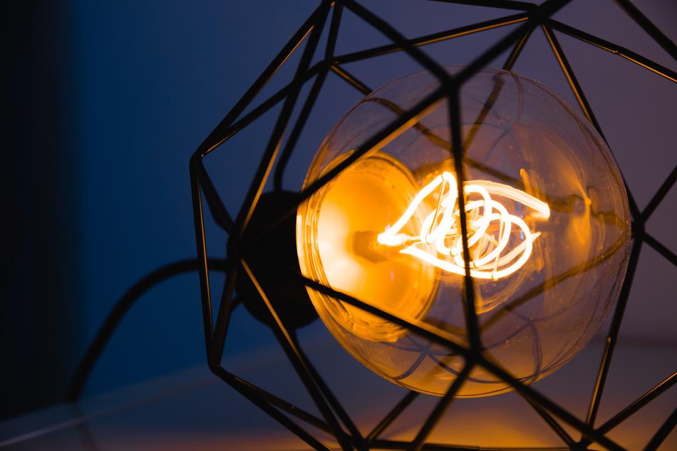 interior light with metal grid