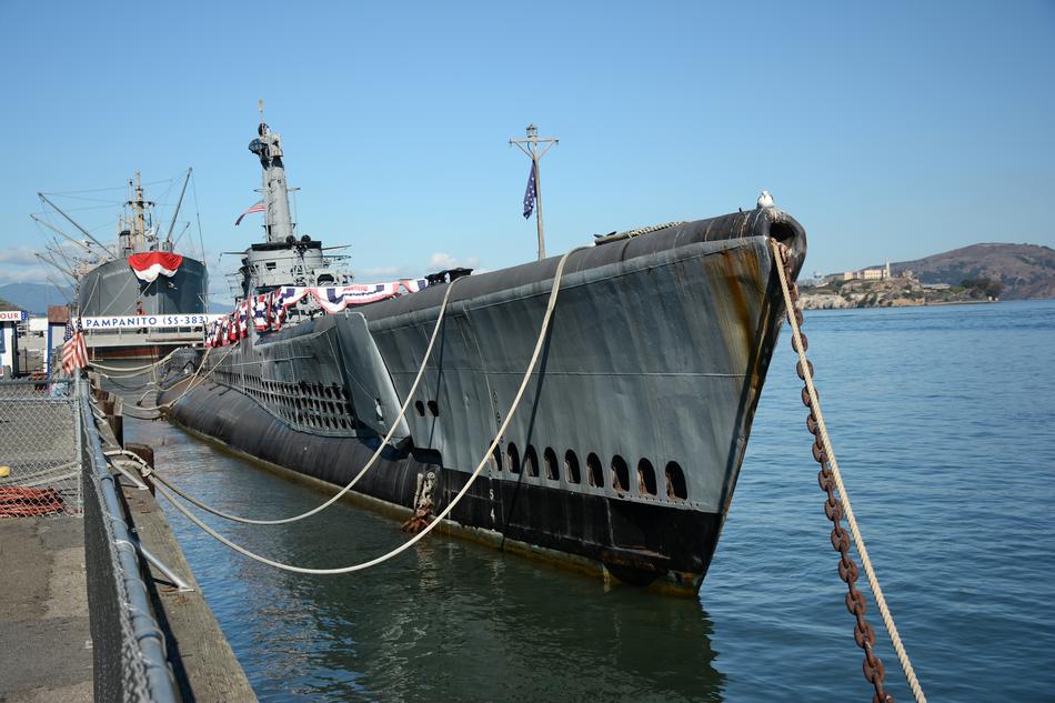 warship in the harbor in wisconsin