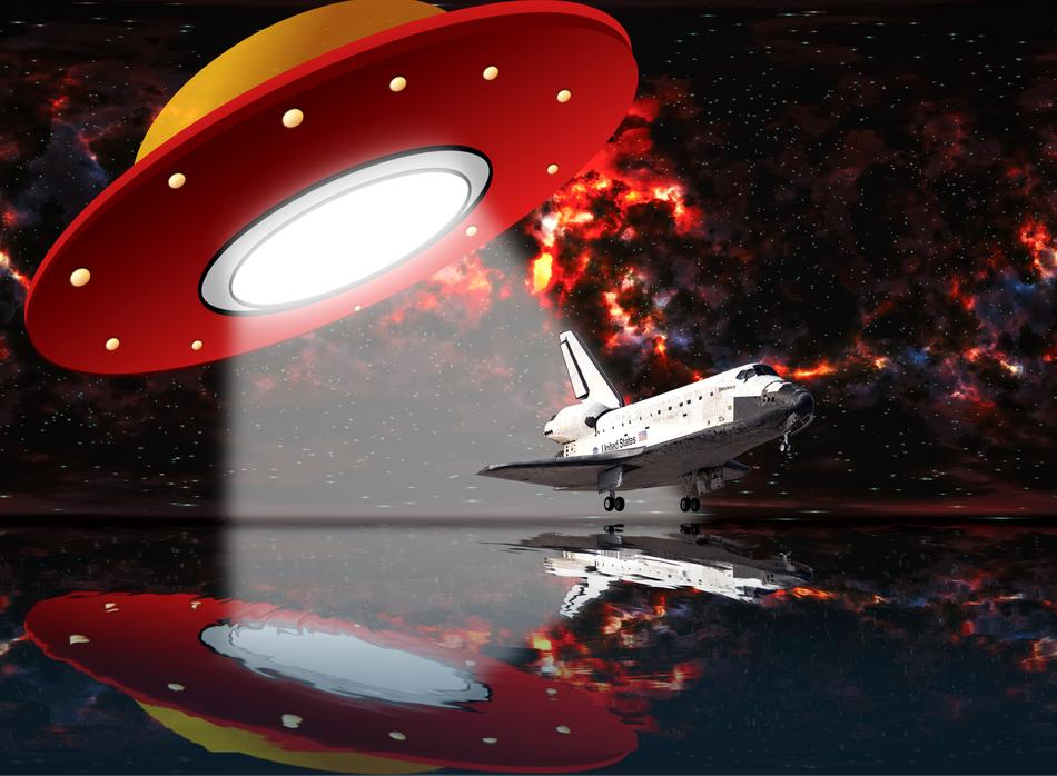 ufo Mirroring on Water, fantasy