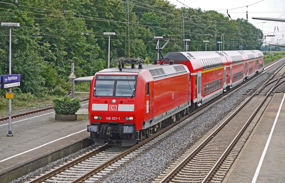 Regional-Express Double near the green plants