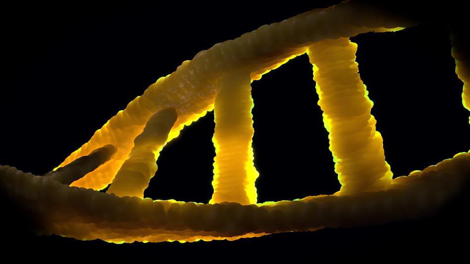 yellow dna on yellow background