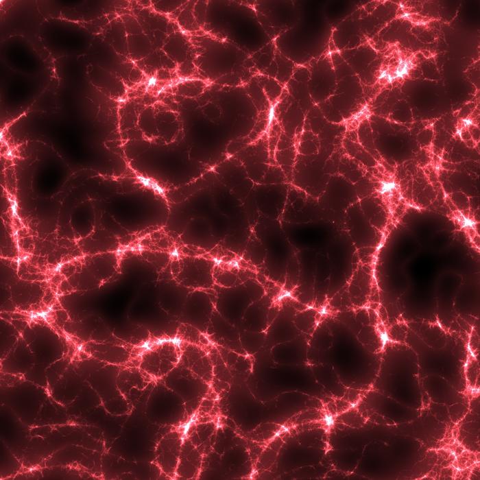 Beautiful, bright, red lightning at black background