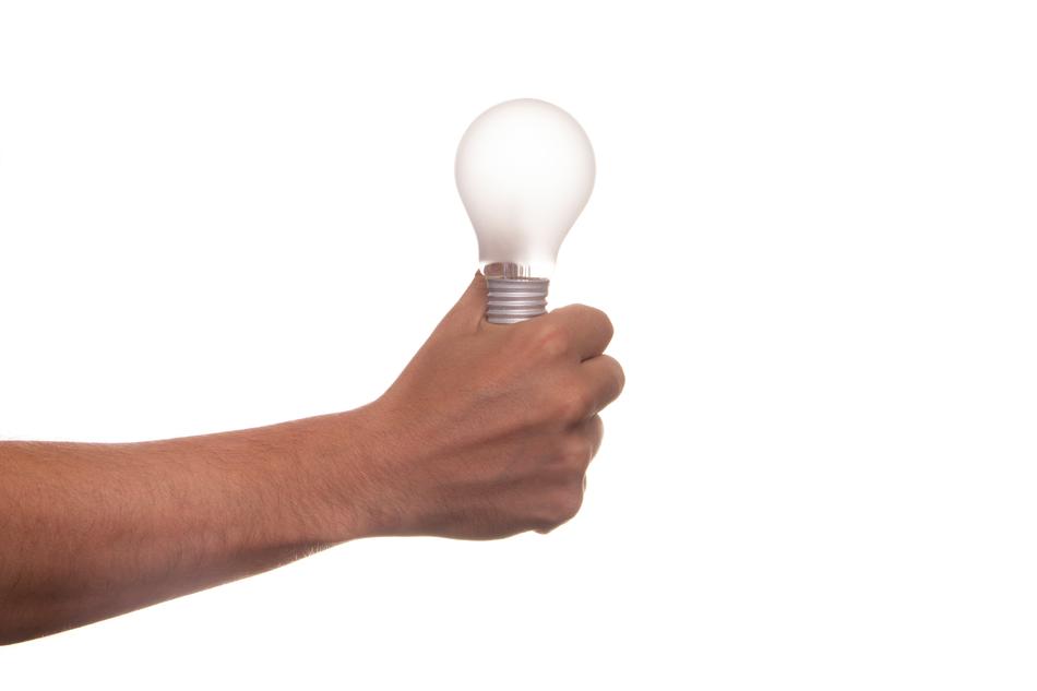 lamp in human hand