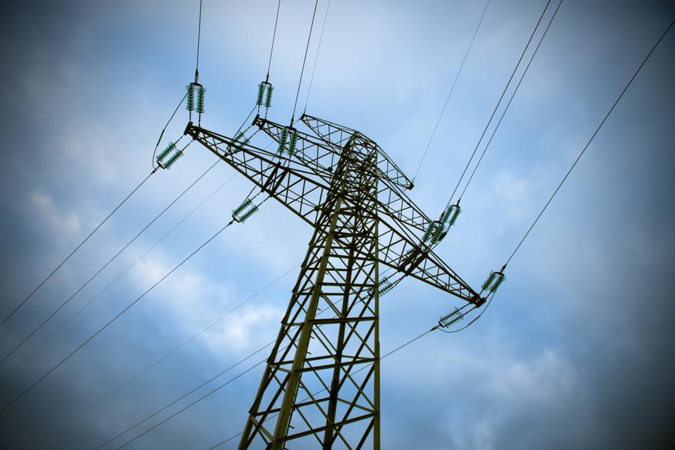 bottom view of Strommast Power Line