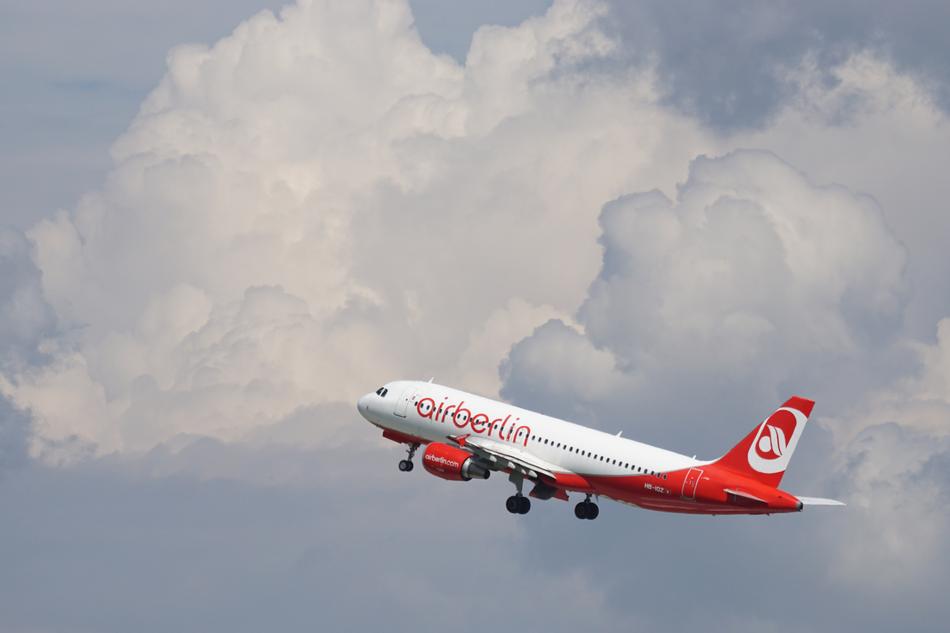 passenger plane in the clouds