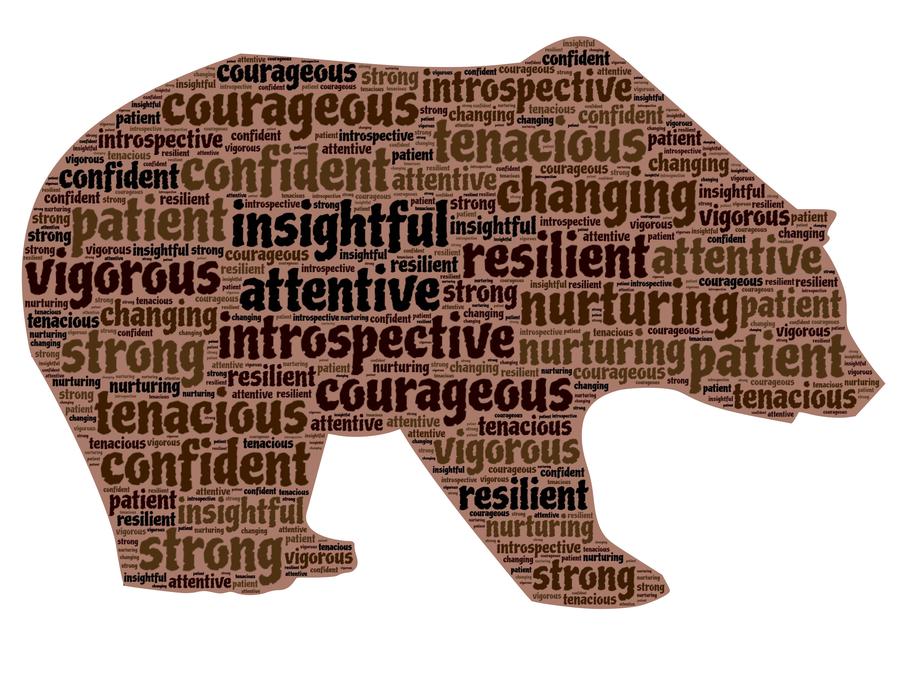 bear silhouette as symbol of strength