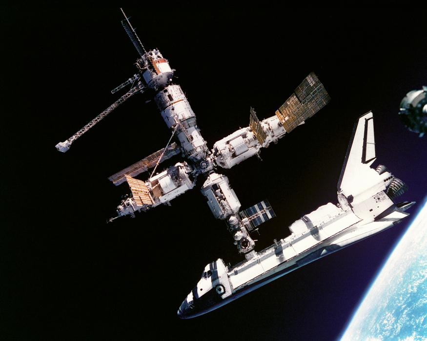 docking of atlantis space shuttle