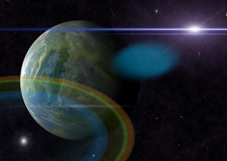planet in the dark space