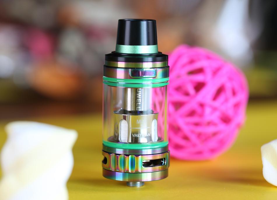 Colorful atomizer of the Uwell Nunchaku electronic cigarette on the table