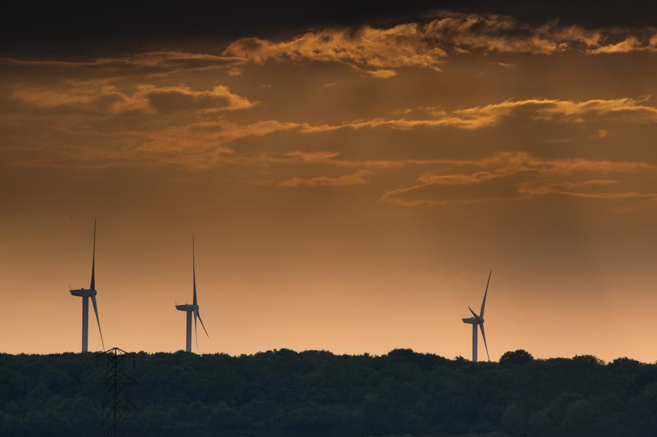 Wind Turbine Electricity sunset